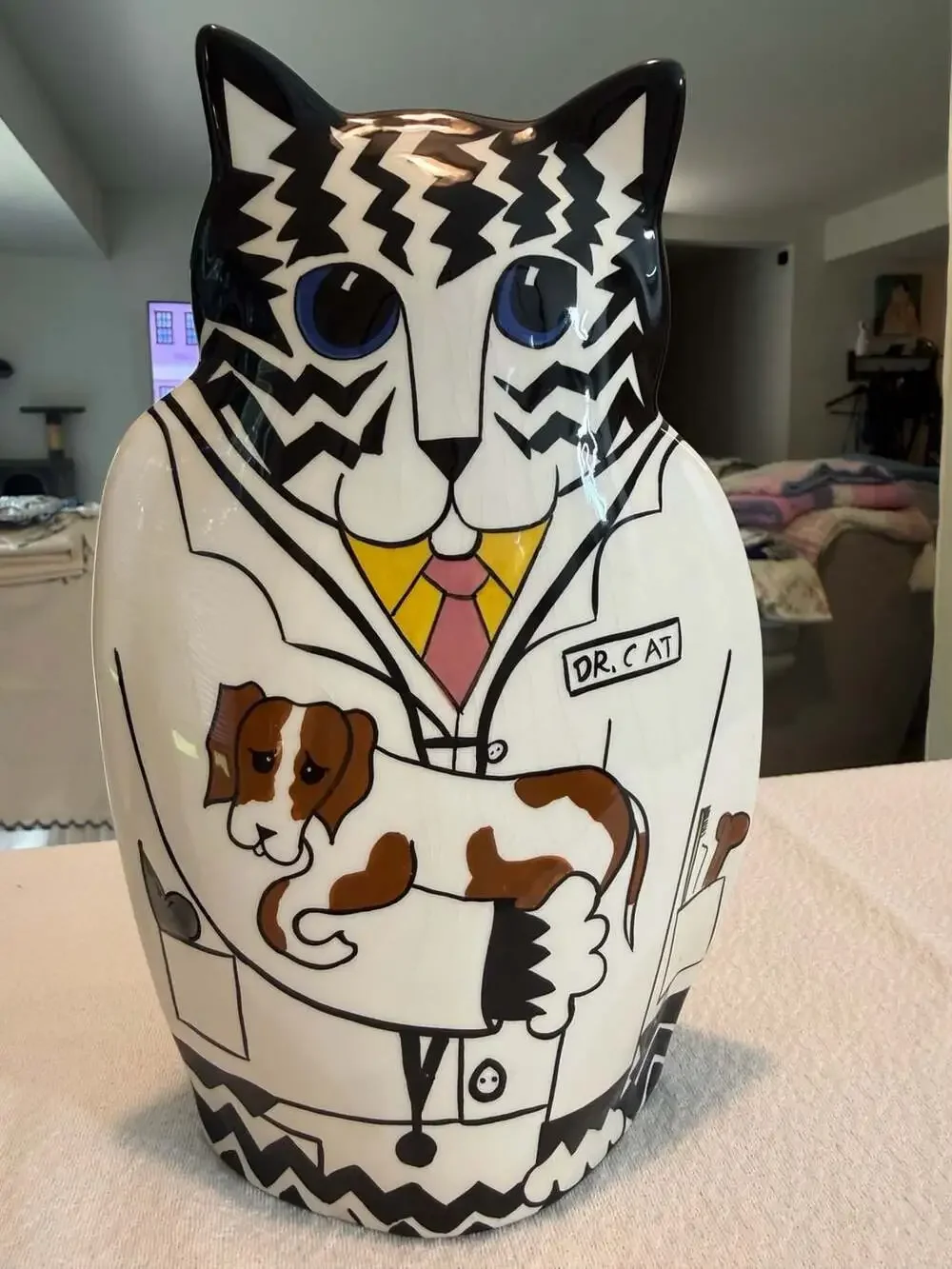 Cats by Nina Lyman Ceramic Anthropomorphic Cat Vases